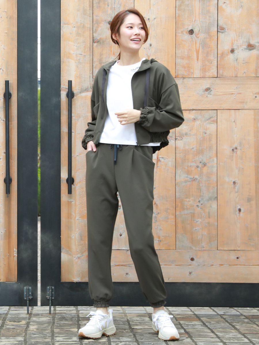 ダンボールニットUVカットクロップド丈パーカー(243000)｜ヨガ